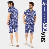 Aquatic Sparkle Printed Summer Beachwear Short Suit