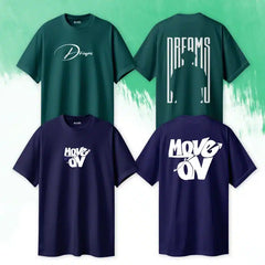 Pack of 2 Move On to Dream Oversized Printed T-Shirts For Men