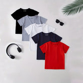 Bundle of 5 Solid Color Summer T-Shirts For Kids