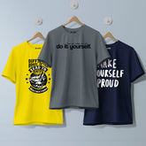 Pack of 3 Do It Yourself Stay Proud Printed T Shirts For Tween Kids