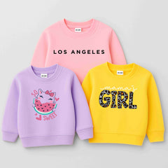 Pack of 3 Los Sweet Girl Printed Sweatshirts for Girls
