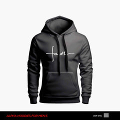 Faith Printed Dark Grey Hoodie For Men
