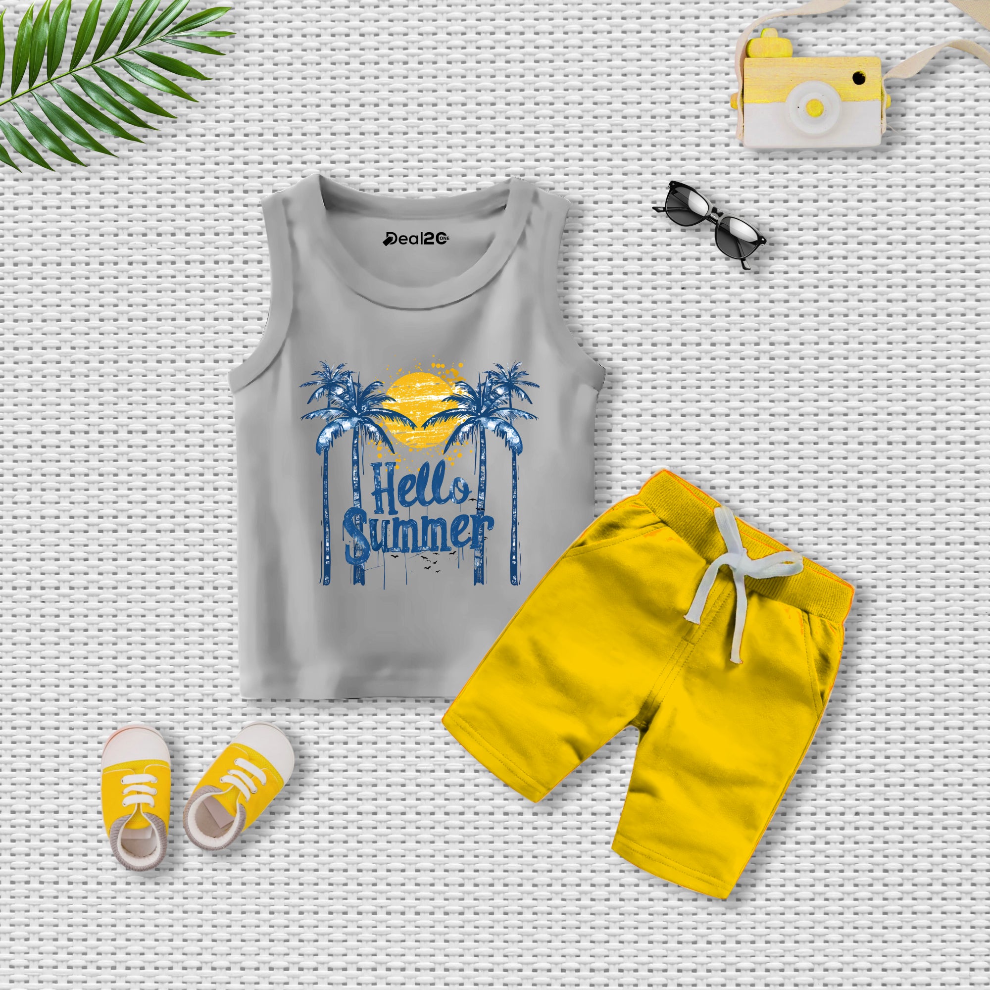 Hello Summer Printed Sando Suit For Kids
