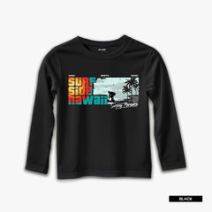 Pack of 4 Coconut Santa Surf Rider Printed Long Sleeve T-Shirts For Tween Kids