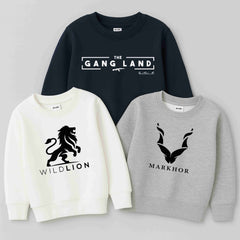 Pack of 3 Gangland Wild Lion Sweatshirts for Tween Kids