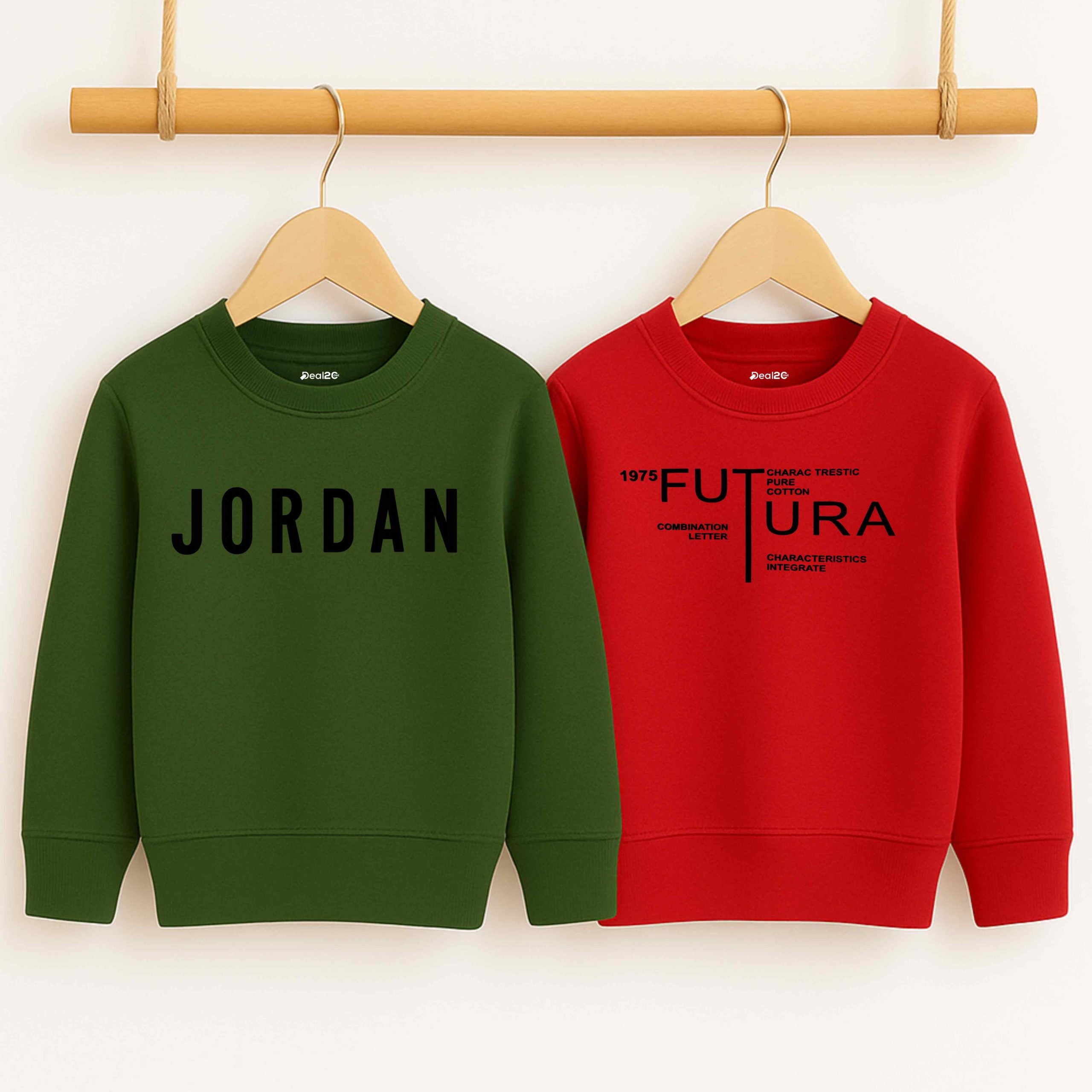 Pack of 2 Jordan Futura 1975 Printed Sweatshirts for Tween Kids