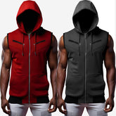 Bundle of 2 Men Fitness Sleeveless Casual Jaquetta Zipper Hoodies