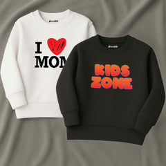 Pack of 2 Heart Kids Zone Printed Sweatshirts for Young Kids