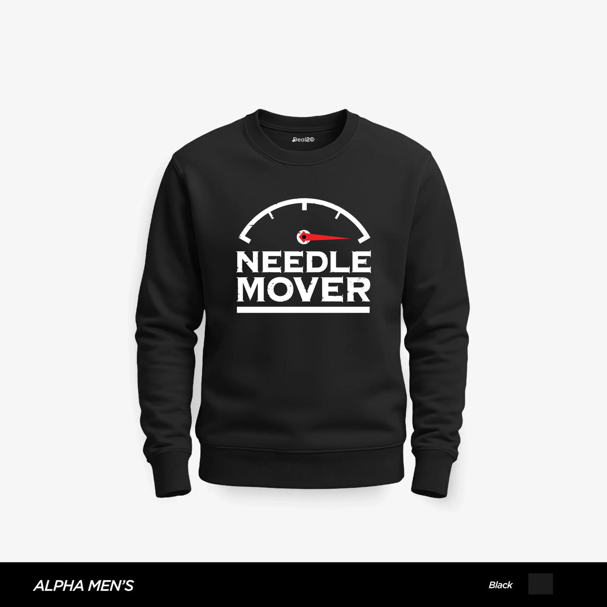 Needle Mover Printed Black Sweatshirt for Men