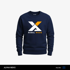 Rebel Mode Printed Navy Blue Sweatshirt for Men
