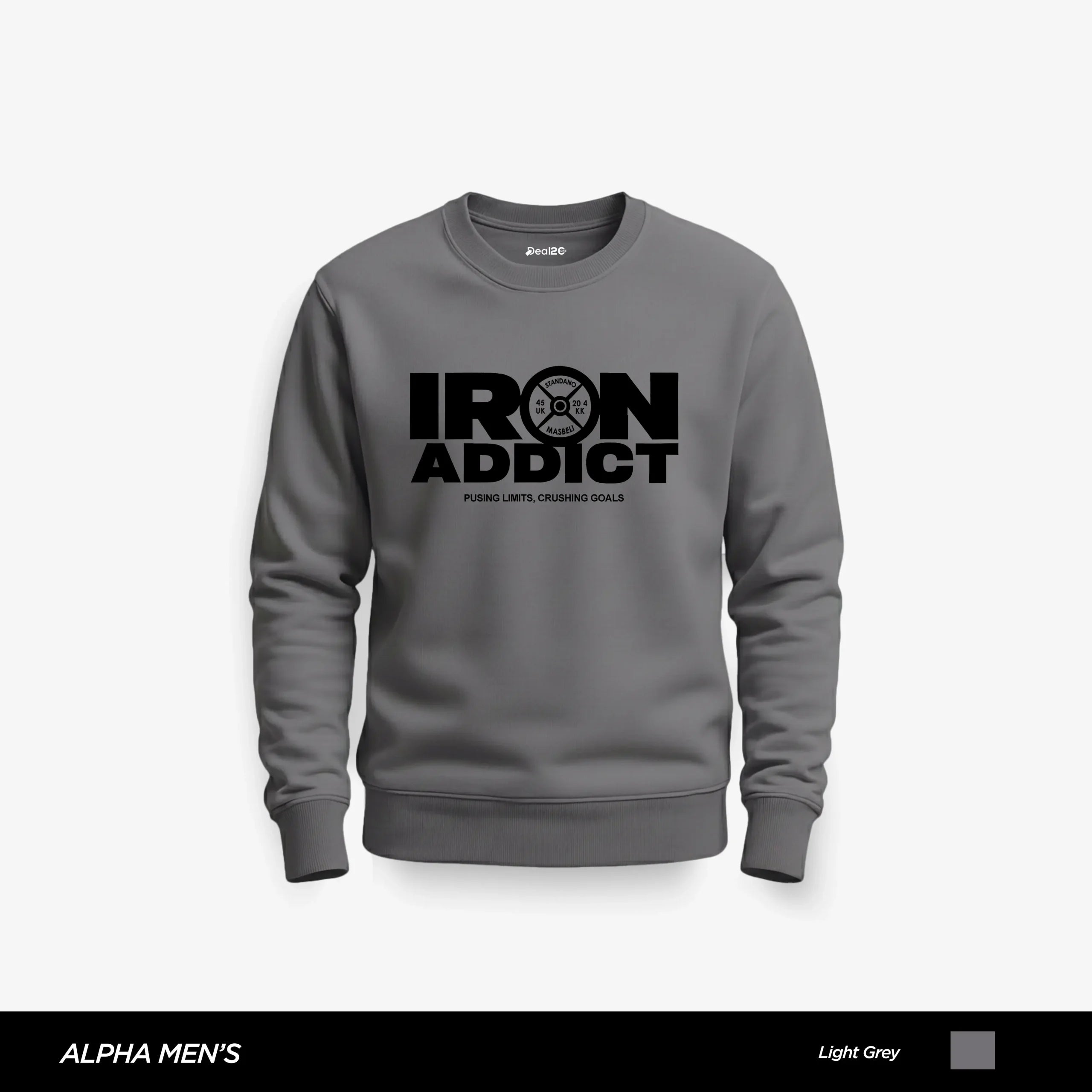 Iron Addict Printed Grey Sweatshirt for Men