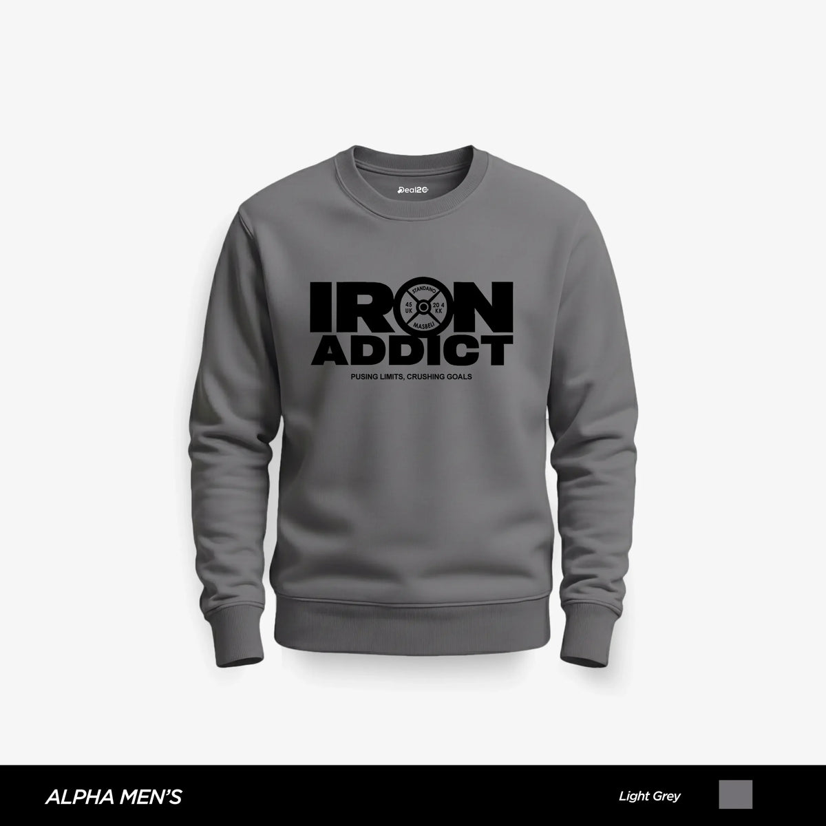 Iron Addict Printed Grey Sweatshirt for Men