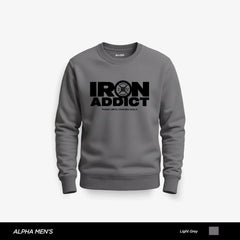 Iron Addict Printed Grey Sweatshirt for Men