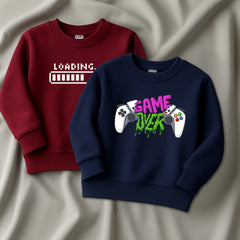 Pack of 2 Game Loading Printed Sweatshirts for Young Kids