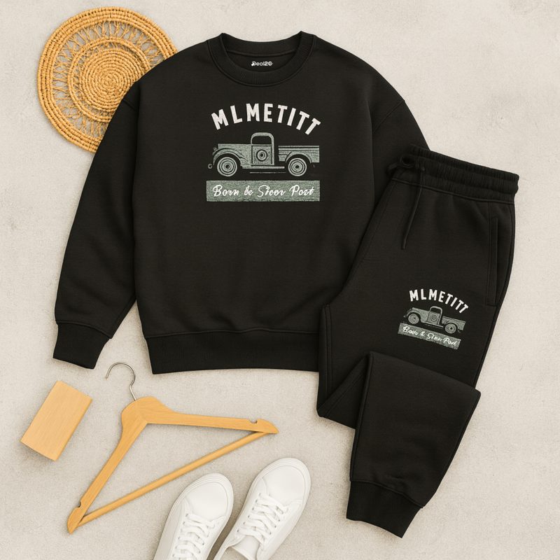 MLMETITT Graphic Black Sweatshirt Tracksuit for Tween Boys