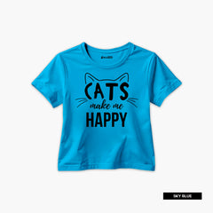 Pack of 3 Love Strong Cat Printed Summer T-Shirts For Girls