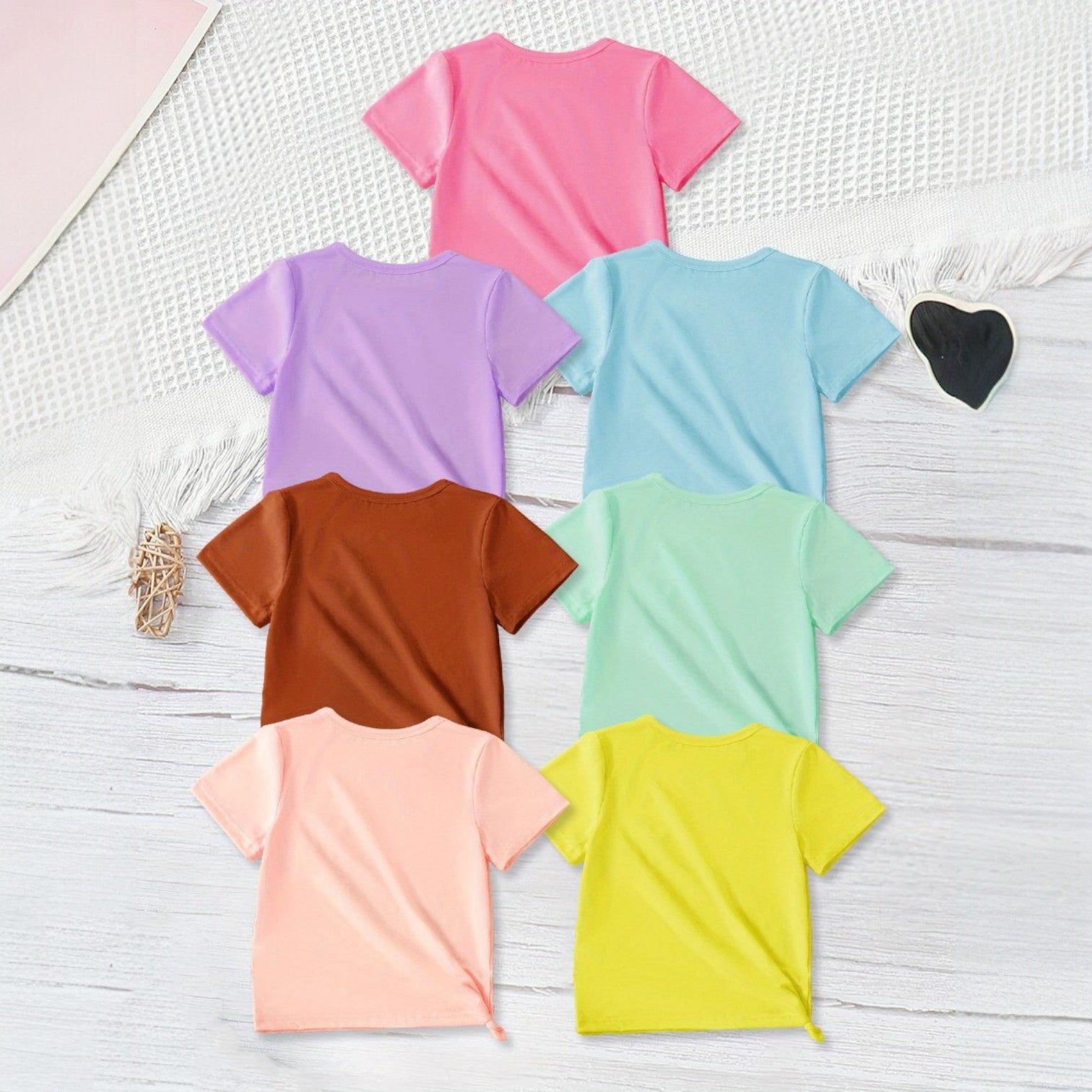 Pack of 7 Grow Shine Your Dream Printed T Shirts For Girls