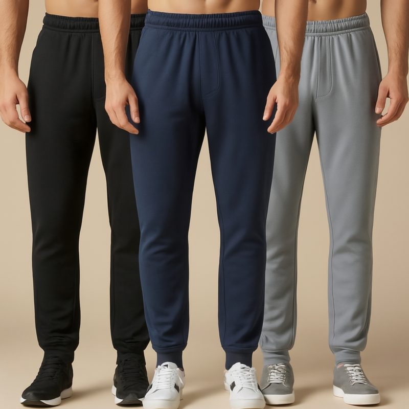 Bundle of 3 Men’s Warm Sweatpants for Winter