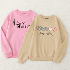 Pack of 2 Choose Happy Printed Sweatshirts for Women