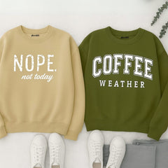 Pack of 2 Coffee Weather Printed Sweatshirts for Women