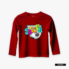 Pack of 3 Space Camera Soccer Printed Long Sleeve T-Shirts For Young Kids