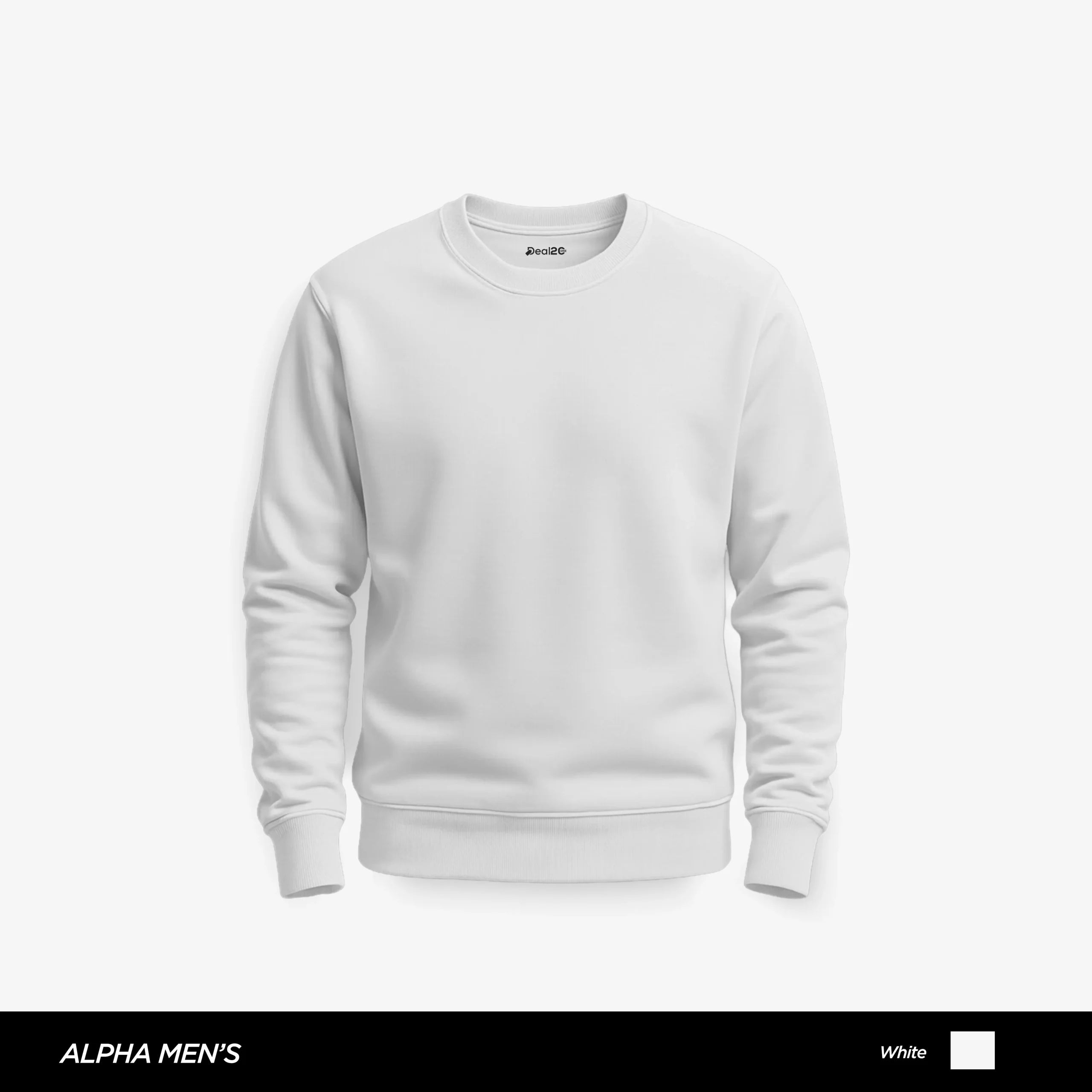 Cozy Plain White Sweatshirt for Men