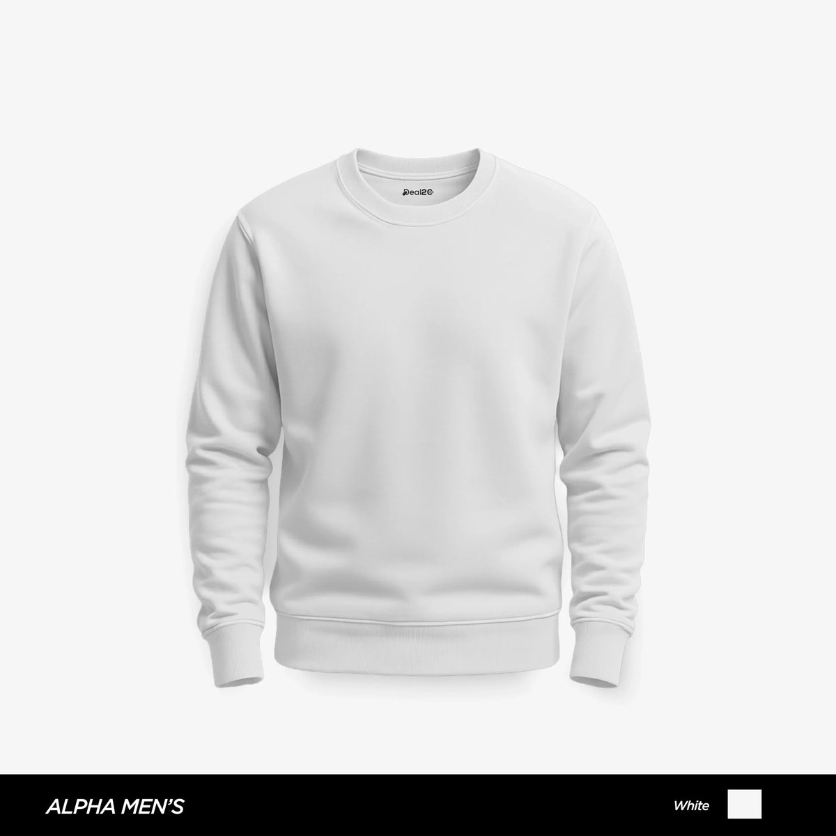 Cozy Plain White Sweatshirt for Men