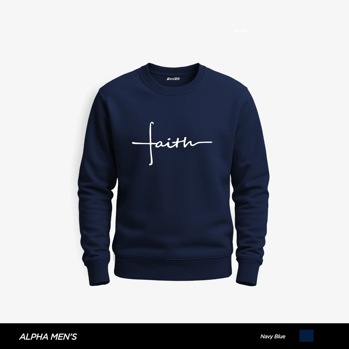 Faith Mode Printed Navy Blue Sweatshirt for Men