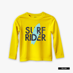 Pack of 4 Coconut Santa Surf Rider Printed Long Sleeve T-Shirts For Tween Kids