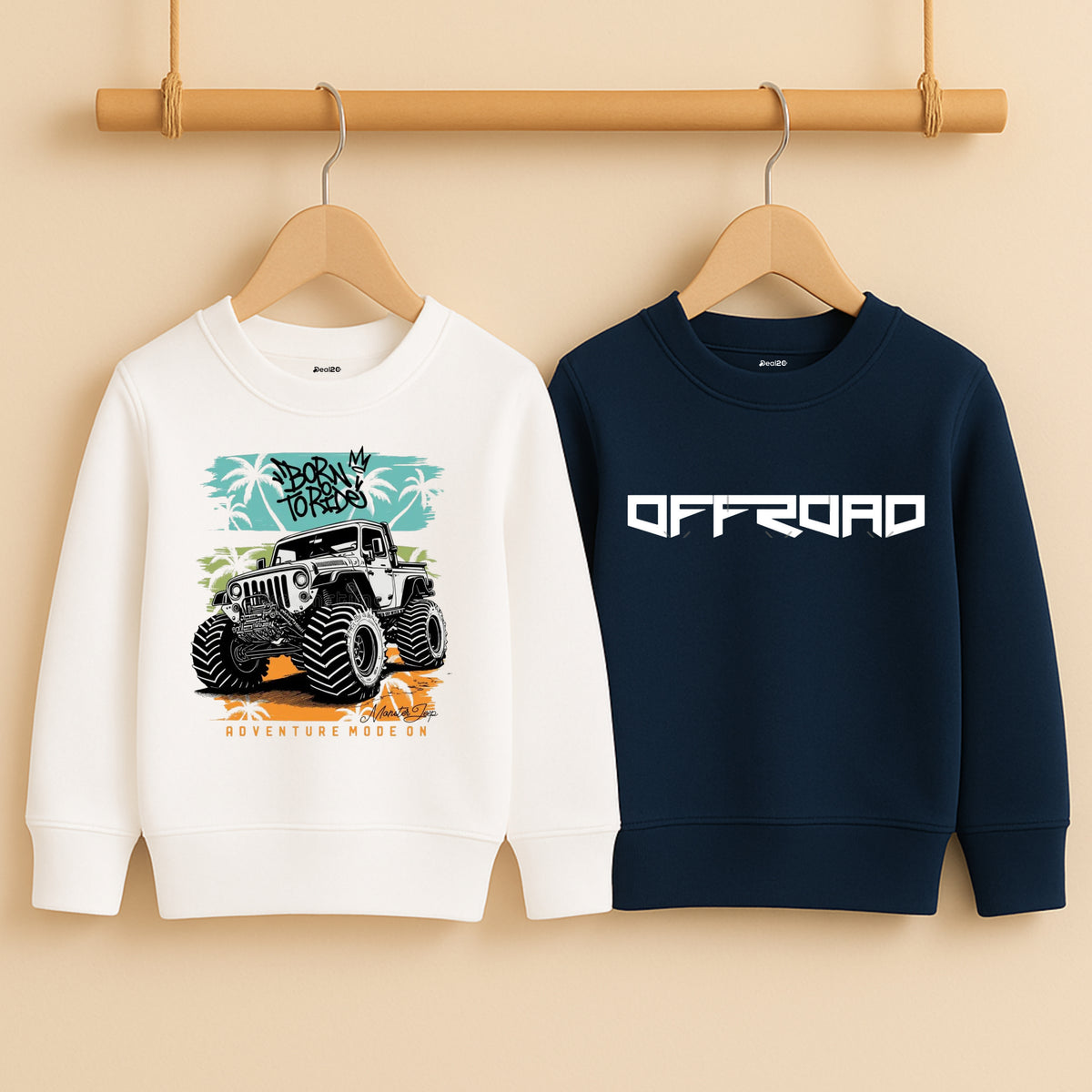 Pack of 2 Born to Ride Printed Sweatshirts for Tween Kids