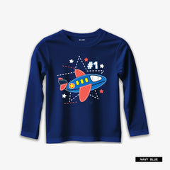 Pack of 6 Space Dino Want Cool Boy Printed Long Sleeve T-shirts For Young Kids