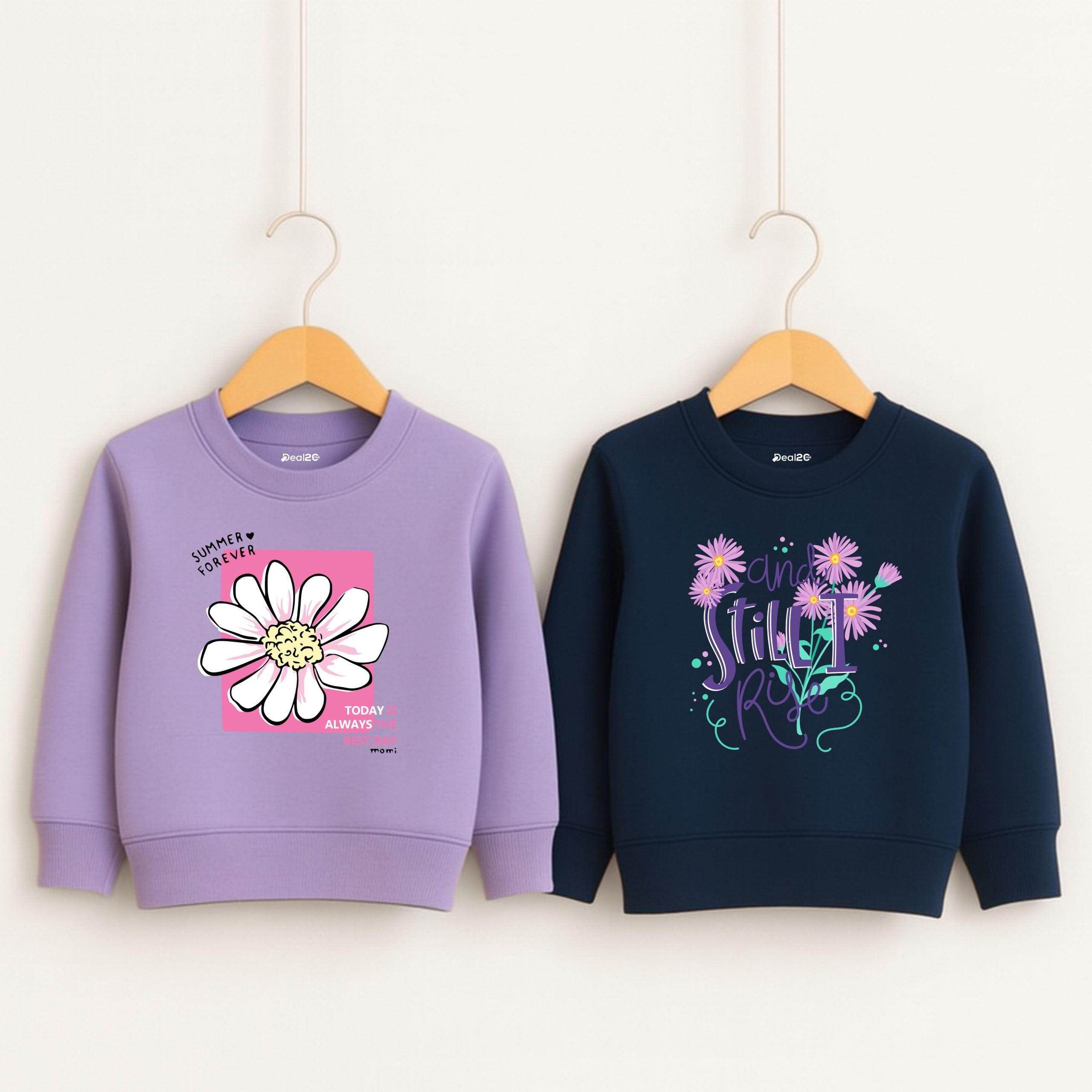 Pack of 2 Today Rise Printed Sweatshirts for Girls