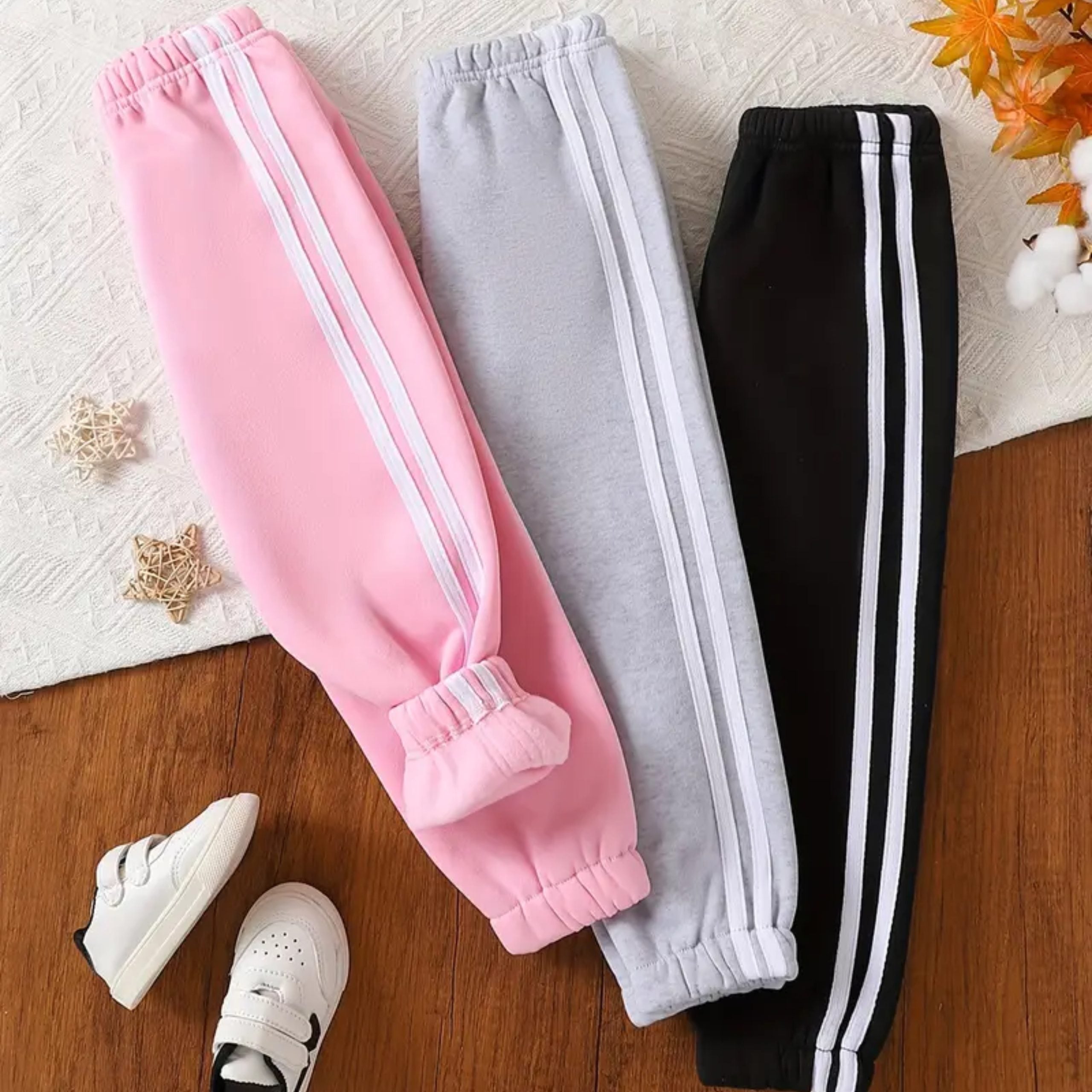 Bundle of 3 Double Stripe Sweatpants for Girls