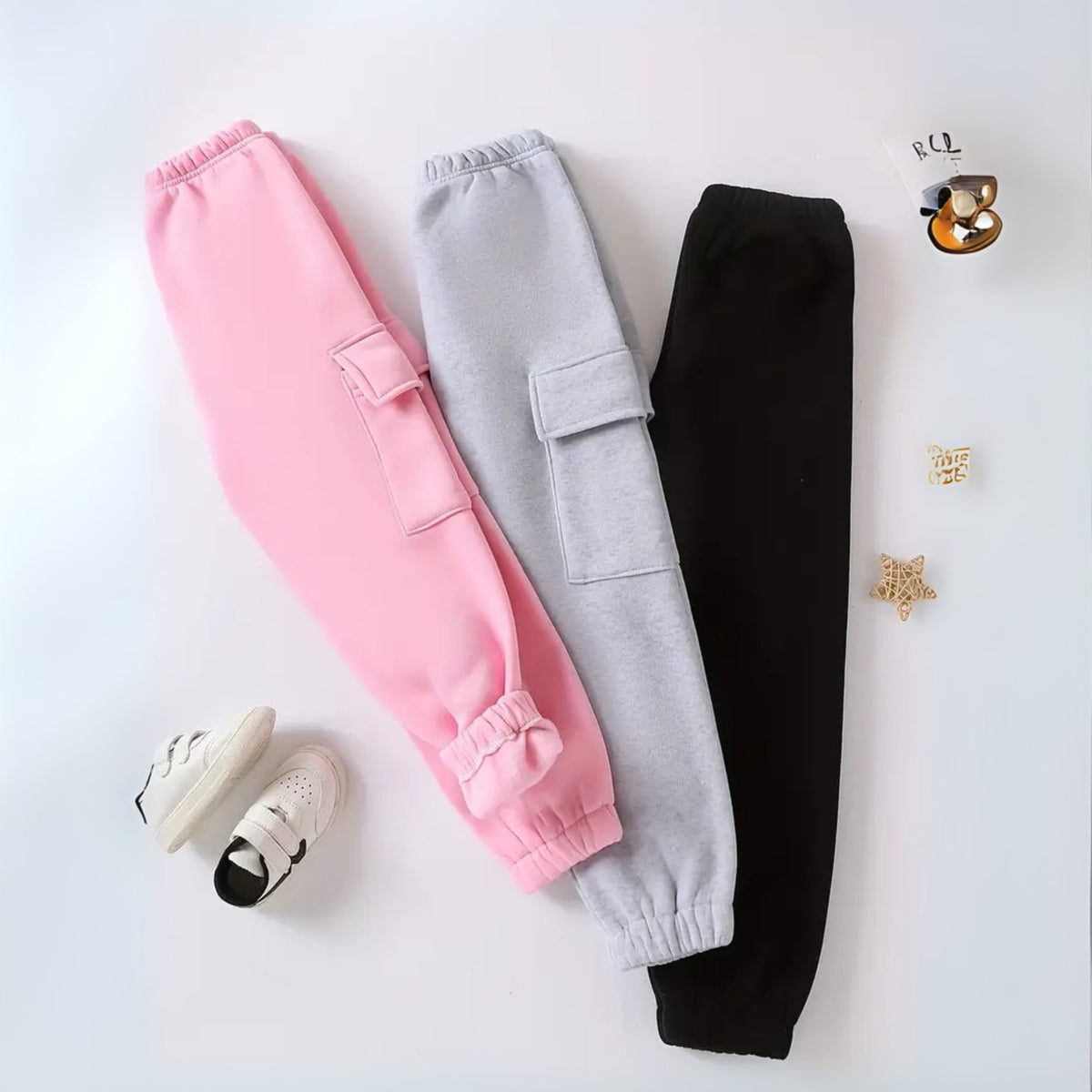 Bundle of 3 Cargo Style Sweatpants For Girls