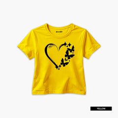 Pack of 5 Hi Hello Sweet Heart Printed Summer T-Shirts For Girls