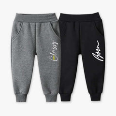 Pack of 2 Classy Born Printed Fleece Kids Long Sweatpants