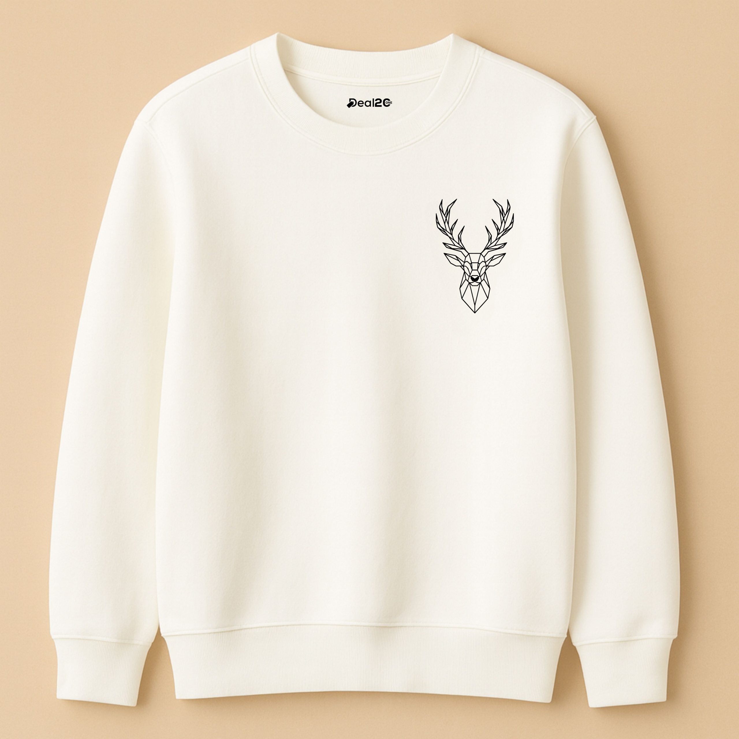 Deeric Printed White Sweatshirt for Men