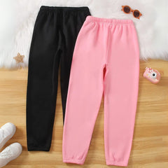 Pack of 2 Adorable Heart Printed Sweatpants for Girls