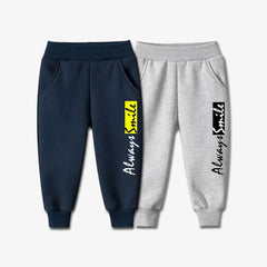 Pack of 2 Always Smile Printed Casual Sweatpants for Kids