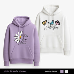Pack of 2 Beauty Butterfly Printed Hoodies for Women