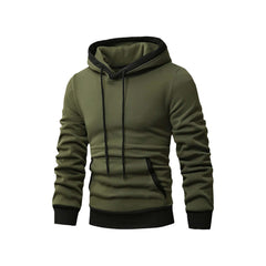 Mens Contrast Color Casual Fashion Winter Hoodie
