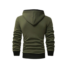 Mens Contrast Color Casual Fashion Winter Hoodie