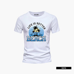 Pack of 4 Beach Coconut Tree Mens Printed T-Shirts