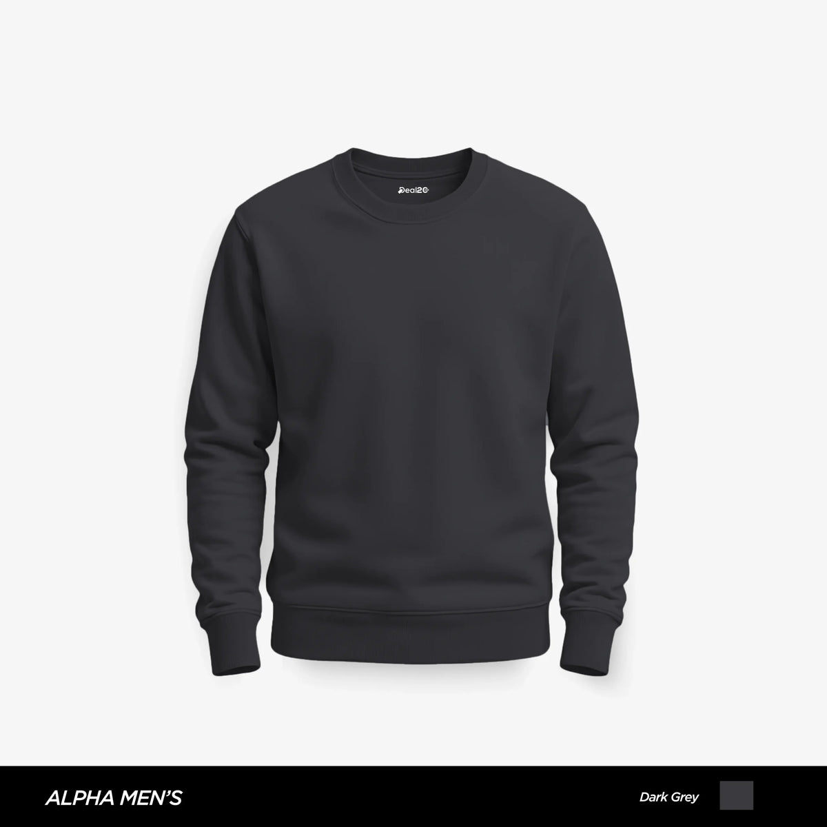 Flint Plain Dark Grey Sweatshirt for Men