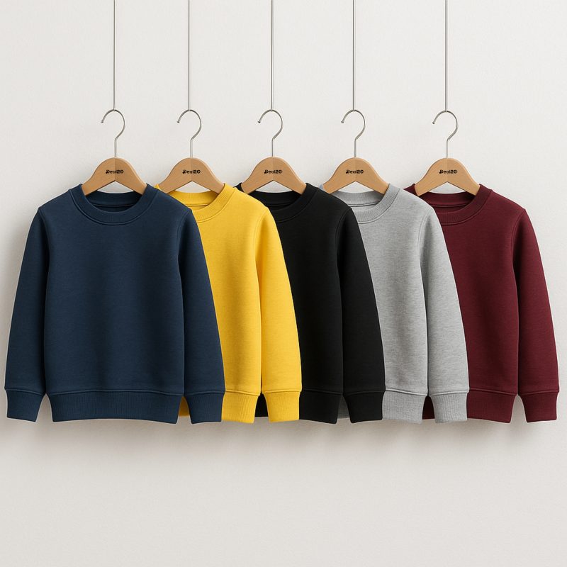 Bundle of 5 Plain Classic Sweatshirts for Kids