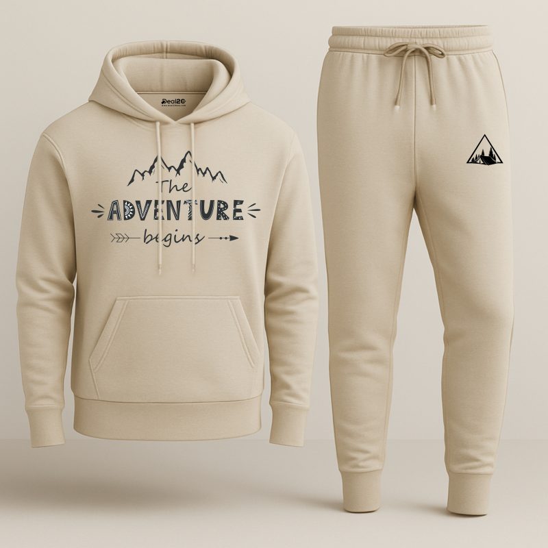 Adventure Begins Printed Hooded Tracksuit for Women