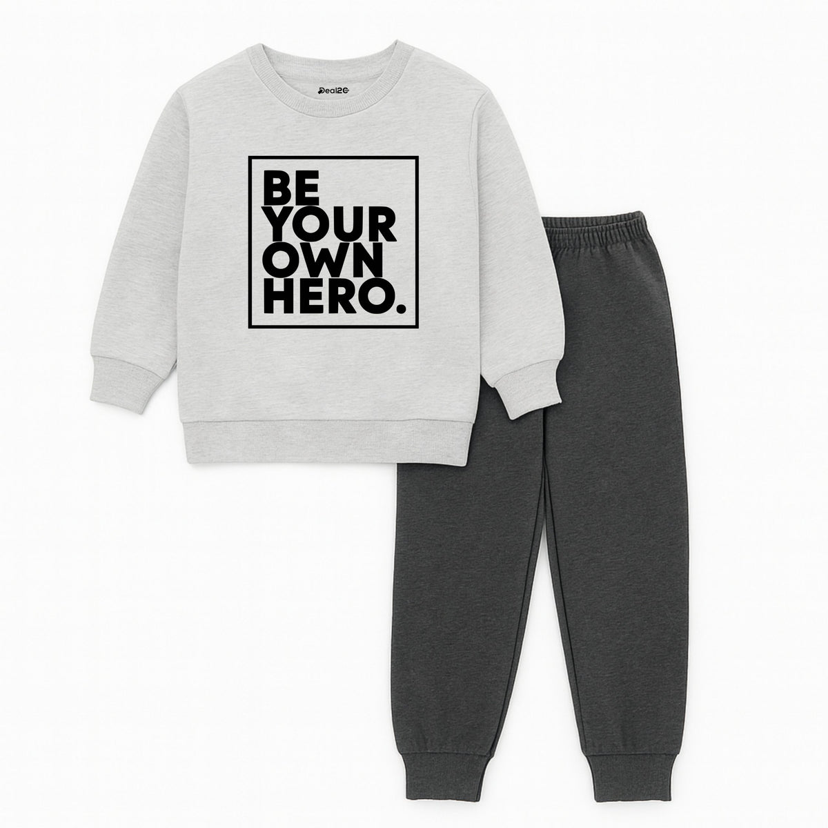 Be Your Own Hero Contrast Sweatshirt Tracksuit for Tween Kids