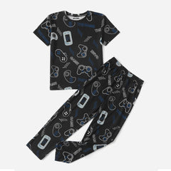 Boys Game Printed Allover Printed Tee & Pants Loungewear Set