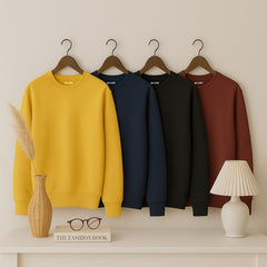 Bundle of 4 Simple Plain Sweatshirts for Women