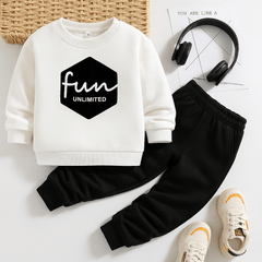 Fun Unlimited Printed Sweatshirt Tracksuit for Kids